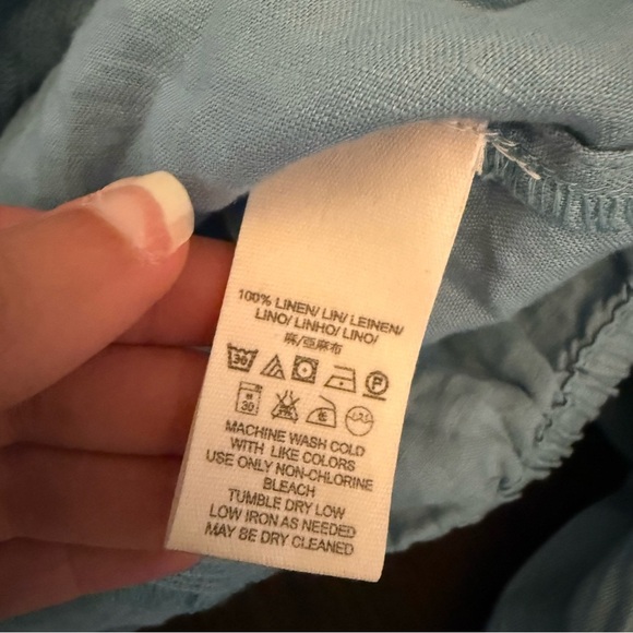 Free People High Swells Peasant Balloon Sleeve 100% Linen Top - Picture 5 of 6